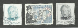 Monaco N°1671, 1678, 1707 Cote 4.60€ - Gebruikt