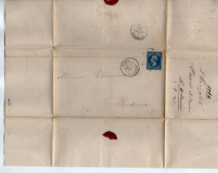 TB 4540 - 1864 - LAC - Lettre De M. L. DENGLER à PARIS Pour Mrs CLOSSMANN & Cie à BORDEAUX - 1849-1876: Période Classique