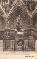 FRANCE - Reims - Portail De La Cathédrale Et Statue Jeanne D'Arc - Carte Postale Ancienne - Reims