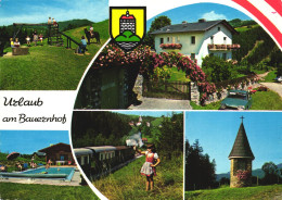 KOGLHOF, WEIZ, MULTIPLE VIEWS, RESORT, POOL, ARCHITECTURE, CHILDREN, EMBLEM, CAR, TRAIN, AUSTRIA, POSTCARD - Weiz