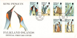 FALKLAND ISL. - FDC WWF 1991 - PENGUIN / 4244 - Falkland Islands