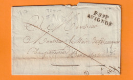 1817 - Marque Postale P89P AVIGNON Sur Lettre Pliée Vers FORCALQUIER Auj. Alpes-de-Haute-Provence - 1801-1848: Vorläufer XIX