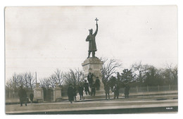 MOL 6 - 15480 CHISINAU, Statue STEFAN Cel MARE, Moldova - Old Postcard, Real PHOTO - Unused - Moldawien (Moldova)