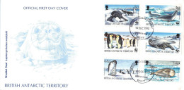 BRIT. ANTARCTIC TERR. - FDC WWF 1992 - PENGUIN/SEAL / 4247 - FDC