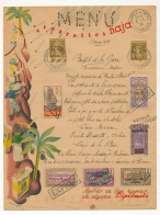 FRANCE - Journée Du Timbre 1939 PONTARLIER - MENU Cigarettes Naja - 1c Semeuse + 6 TP Colonies Annulés... - Día Del Sello