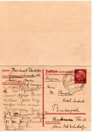 61847 - Deutsches Reich - 1937 - 15Pfg Hindenburg GAAntwKte Kpl SAECKINGEN -> Ungarn, Antwortteil Ungebr - Covers & Documents
