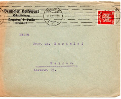 61897 - Deutsches Reich - 1927 - 10Pfg Adler EF A Bf BERLIN -> Weimar - Briefe U. Dokumente