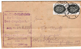 61900 - Deutsches Reich / Dienst - 1930 - 2@30Pfg A ZU-FaltBf BAD OEYNHAUSEN -> Mennighüffen - Dienstzegels