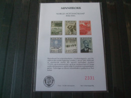 Norge, Noorwegen. Minneblokk  Norges Motstandskamp 1940-1945 - Ensayos & Reimpresiones