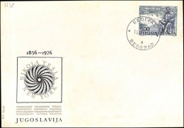 1976 IMPERFORATED TESLA STAMP With A Lower Margin With Belgrade Cancel On The Appropriate Envelope, VF - Imperforates, Proofs & Errors