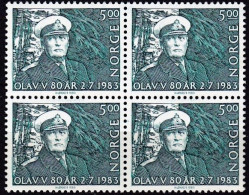 NO242AF - NORWAY 1983 – BLOCKS – KING OLAV V - SG # 920(x4) MNH 13 € - Unused Stamps