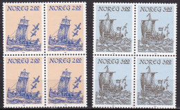 NO242AG - NORWAY 1983 – BLOCKS – NORDNORWEGISCHE BOOTS - SG # 922/3(x4) MNH 13 € - Unused Stamps