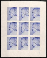 1979 UNIQUE PROOF International Children's Day Sheet Of Nine WITH NO GOLDEN PRINT MNH - Imperforates, Proofs & Errors