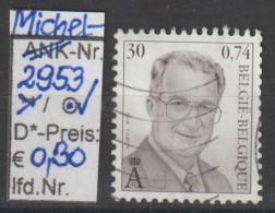 2000 - BELGIEN - FM/DM "König Albert II." 30 Fr / € 0,74 Dkl'violettbraun  - O Gestempelt - S.Scan (2953o Be) - 1993-2013 Rey Alberto II (MVTM)