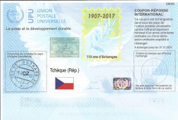 Czech Republic International Reply Coupon IRC 2017 ISTANBUL ICR IRC CRI Hologram 110 Years - Poste