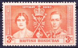 British Honduras 1937 Mint No Gum, King George VI & Queen Elizabeth, Coronation - Britisch-Honduras (...-1970)