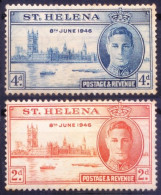 St. Helena 1946 Mint No Gum 2v, King George VI, End Of WW II - Saint Helena Island