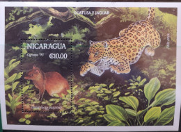 Nicaragua 1993 Block 1v Jaguar Und Beutetier Scott 1982** - Nicaragua