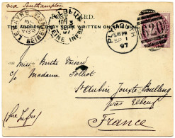 GRANDE BRETAGNE - SG 57 SUR CARTE POSTALE ILLUSTREE DE PLYMOUTH POUR ELBEUF, 1897 - Lettres & Documents