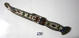 C290 Ancien Ouvre-lettres Avec Gaine - Vernissé émaillé - Décor Oriental - Briefopener