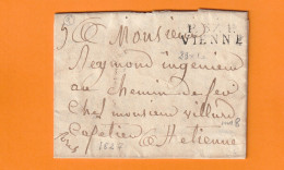 1827 - Marque Postale P37P VIENNE, Isère Sur Lettre Pliée Vers ST SAINT ETIENNE - Dateur En Arrivée - 1801-1848: Voorlopers XIX