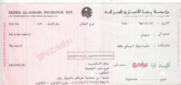 UAE DUBAI 1995 CHECK CHEQUE SPECIMEN ANSARI EXCHANGE CO. VF PIN HOLS WITH FOLDER - Emirats Arabes Unis