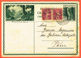 SUISSE . CARTE POSTALE . OBLITERE .+2xTIMBRES Nr:170. +2CACHETS . BUCH .23.9.1930. Pour . PARIS . FRANCE . - Entiers Postaux