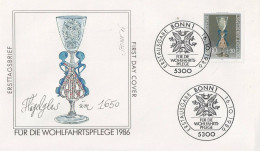 BRD FRG RFA - Wohlfahrt "Flügelglas" (MiNr: 1296) 1986 - Illustrierter FDC - 1981-1990