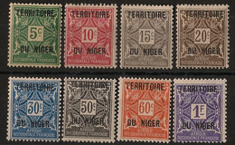 NIGER - 1921 - Taxe TT N° YT. 1 à 8 - Série Complète - Neuf Luxe ** / MNH / Postfrisch - Unused Stamps