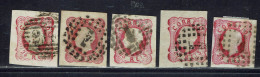 Portugal. 1856/62. Cinq Timbres Oblitérés. - Oblitérés