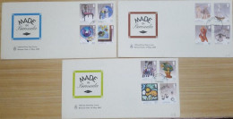 Made In Bermuda, Chair, Steal Water Glass, Jewelry, Fish, Lion, Art, Bermuda Set Of 3 FDC - Bermuda