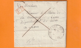 1833 - Marque Postale PP En Rouge Sur Lettre Pliée De 2 Pages De GRAY, Haute-Saône Vers RIVES, Isère - 1801-1848: Vorläufer XIX