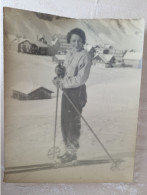 Photo Grand Format , Skieuse  Dans Les Alpes , Savoie - Sports