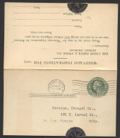 UY7 Sep.1 Postal Card With Reply Detroit MI 1925 - 1901-20