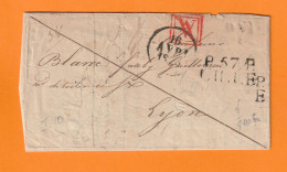 1830 - Marque Postale P57P LILLE  En Noir Sur Lettre Pliée Vers LYON - Dateur Au Départ  Et En Arrivée - 1801-1848: Voorlopers XIX