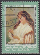 Art, Peinture - CUBA - Jeune Fille Solitaire - N° 1752 - 1974 - Used Stamps