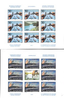 2001 DANUBE COMMISSION TWO IMPERFORATE SHEETS: Complete Set With Central Vignette. MNH - Imperforates, Proofs & Errors