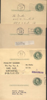 UY7 Sep.4 4 Postal Cards With Reply Used CO CT And GA 1928-45 - 1901-20