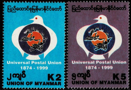 MYANMAR 1999 Mi 348-349 125th ANNIVERSARY OF UPU MINT STAMPS ** - Myanmar (Birmanie 1948-...)