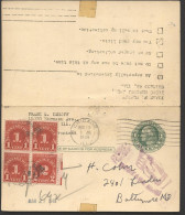 UY7 Postal Card With Reply Chicago IL POSTAGE DUE RETURNED 1948 - 1901-20
