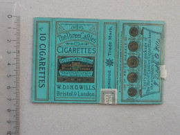 TABAC Authentique Paquet 10 Cigarettes Ancien Vide THE THREE CASTLES: WILLS - BRISTOL & LONDRES - Altri & Non Classificati