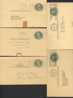 UY7 Sep.4 5 Postal Cards With Reply Used MI NJ And NY 1936-43 - 1901-20