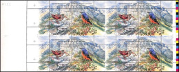 2009 Ecology "Stara Planina" (Ancient Mountain), Birds, Joint Serbian-Bulgarian Issue: Four Sheets In Se-tenant MNH - Ongetande, Proeven & Plaatfouten