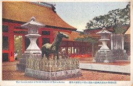 CPA JAPON / THE BONZE STATUE OF HORSE IN FRONT OF SUWA SHRINE - Autres & Non Classés