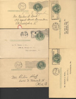UY7 Sep.4 5 Postal Cards With Reply Used Williamsport + Philadephia PA 1927-39 - 1901-20