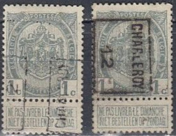 1821 Voorafstempeling Op Nr 81 - CHARLEROY 12 - Positie A & B - Rolstempels 1910-19