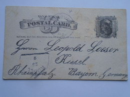 D200558   USA   Postal Stationery Entier Ganzsache - 1884 Hannover  PA  Sent To KUSEL  Bayern - ...-1900