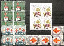 1956/65 Surcharge Stamps Against Tuberculosis In Pairs And Block Of Fours. VF MNH - Charity Issues