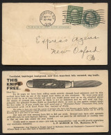 UY7m Postal Card Rochester NY 1918 War Tax ADV. KNIFE - 1901-20