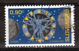 Slowakije Mi 615 Europa Astronomie Gestempeld - Oblitérés